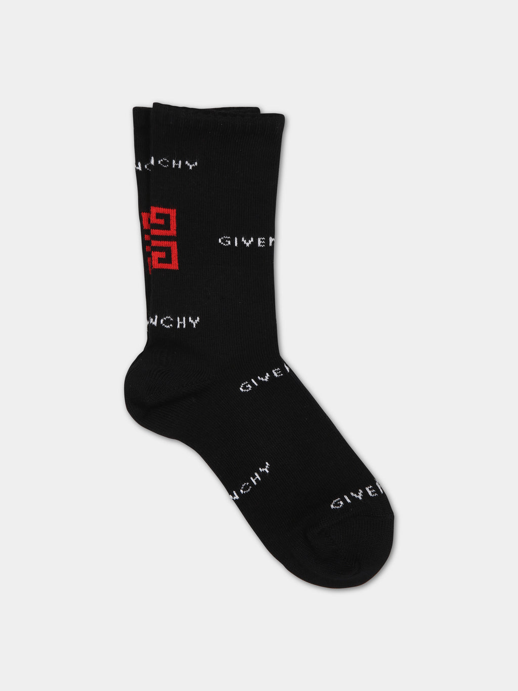 Black socks for boy with logo